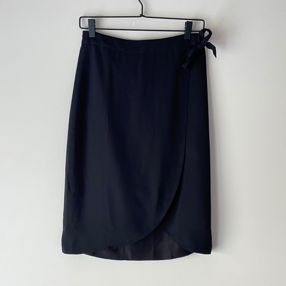 J.Crew black wrap midi-skirt